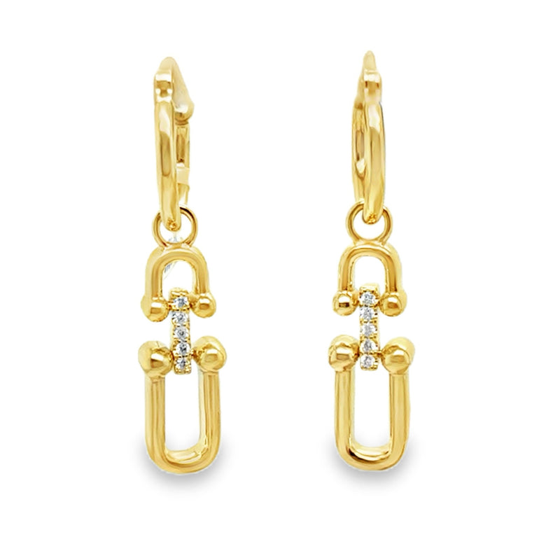 14K YELLOW GOLD DIAMOND EARRINGS  #150-00569