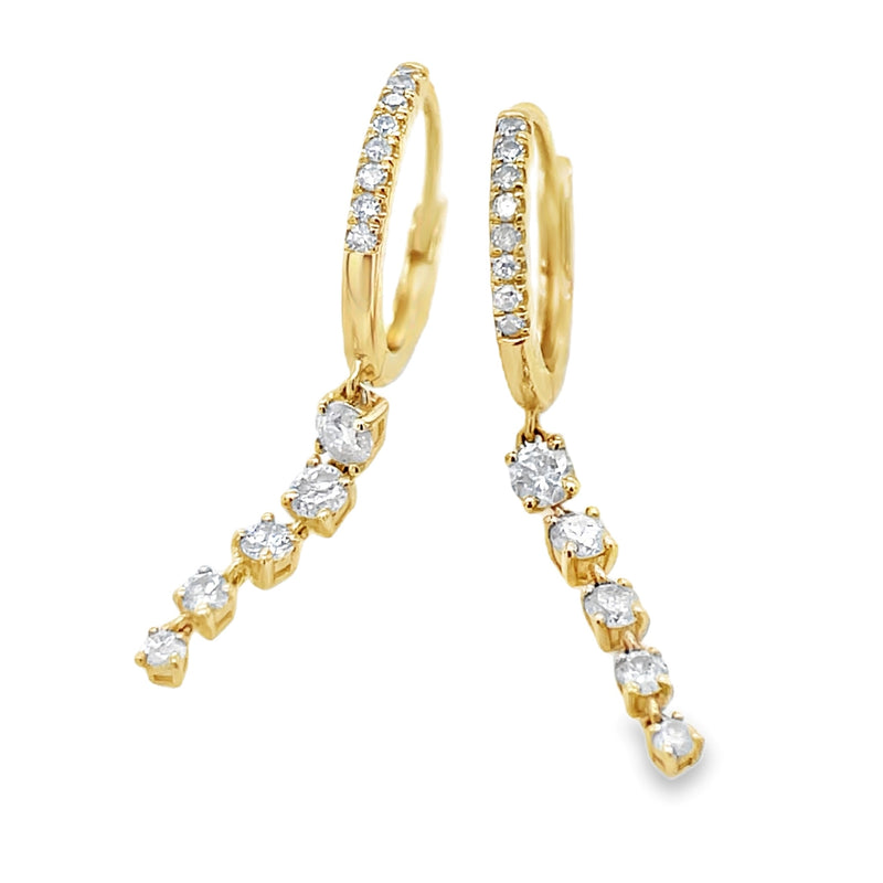14K YELLOW GOLD DIAMOND EARRINGS  #150-00496