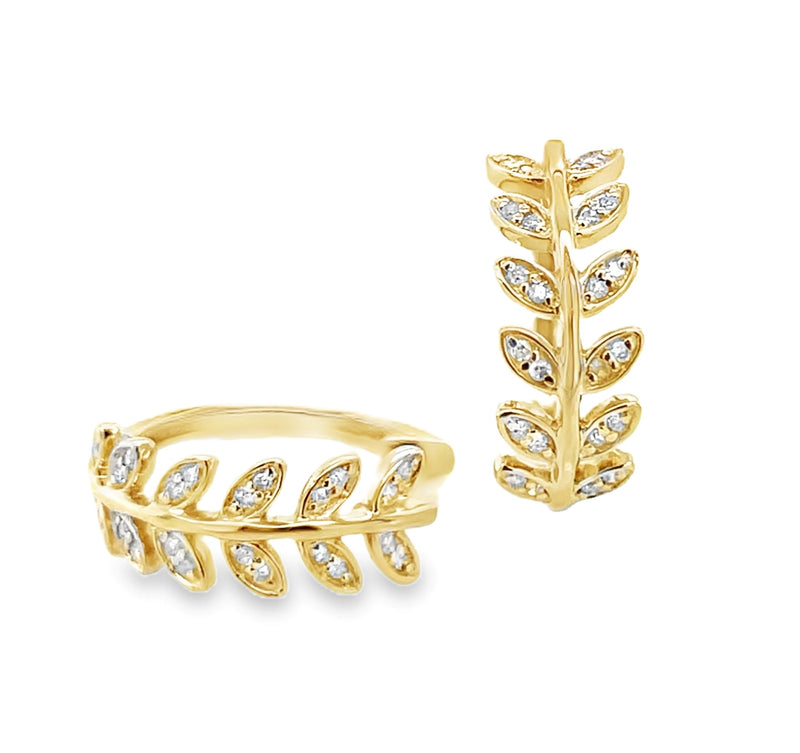 14K YELLOW GOLD DIAMOND EARRINGS  #150-00484