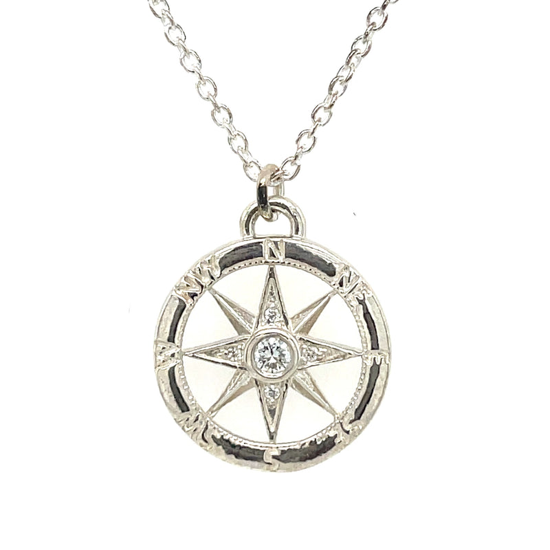 STERLING SILVER COMPASS NECKLACE