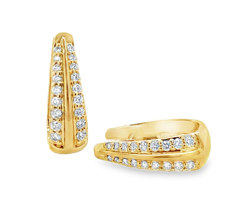 14K YELLOW GOLD DIAMOND EARRINGS  #150-00525
