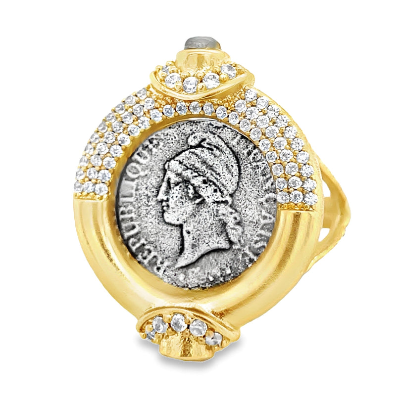 24K GOLD PLATED COIN RING  #808-00028