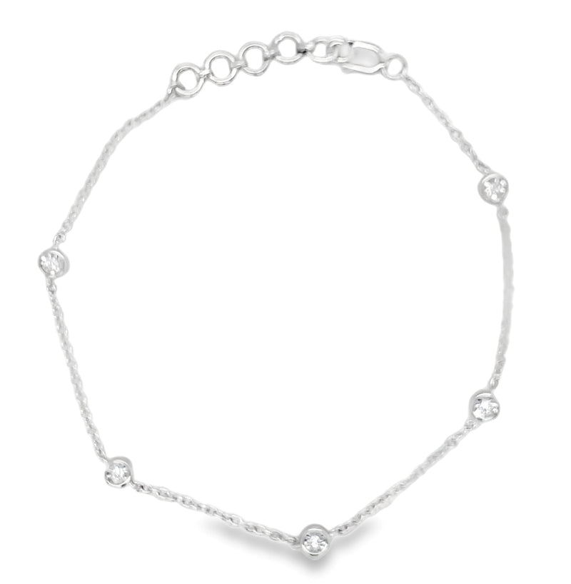 14K WHITE GOLD DIAMOND BRACELET  #170-00143
