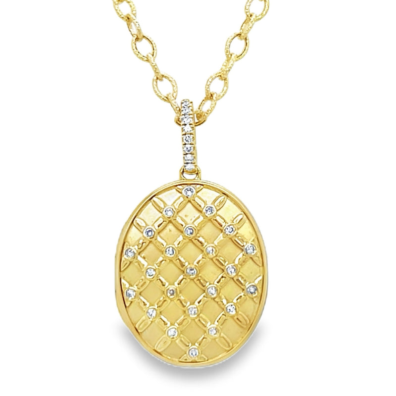 14K YELLOW GOLD DIAMOND LOCKET  #160-00059