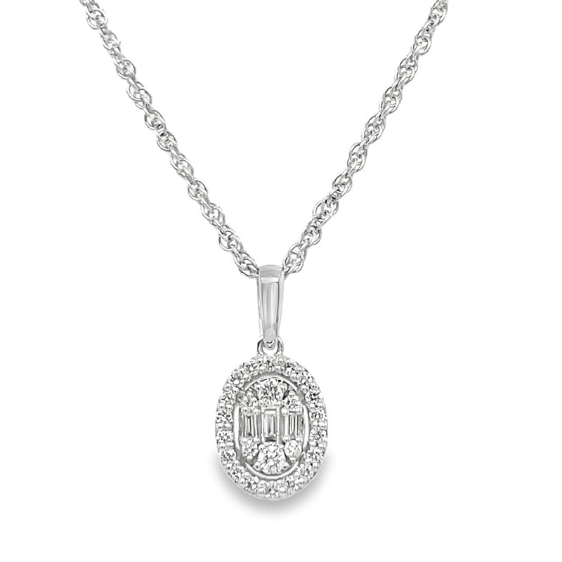 14K WHITE GOLD DIAMOND NECKLACE  #160-00303