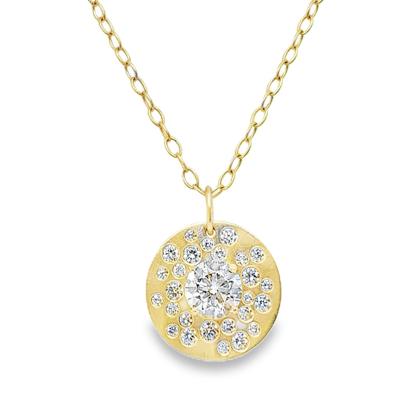 14K YELLOW GOLD DIAMOND NECKLACE  #165-00296
