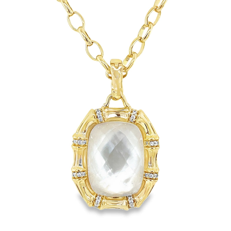 YELLOW GOLD PLATED MIXED METAL NECKLACE  #805-00495