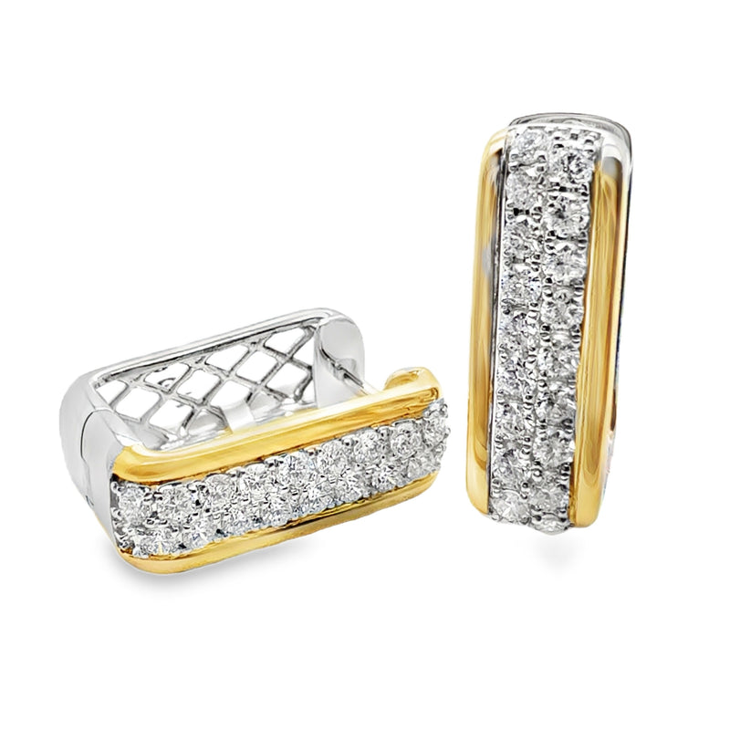 14K WHITE AND YELLOW GOLD DIAMOND EARRINGS  #150-00564