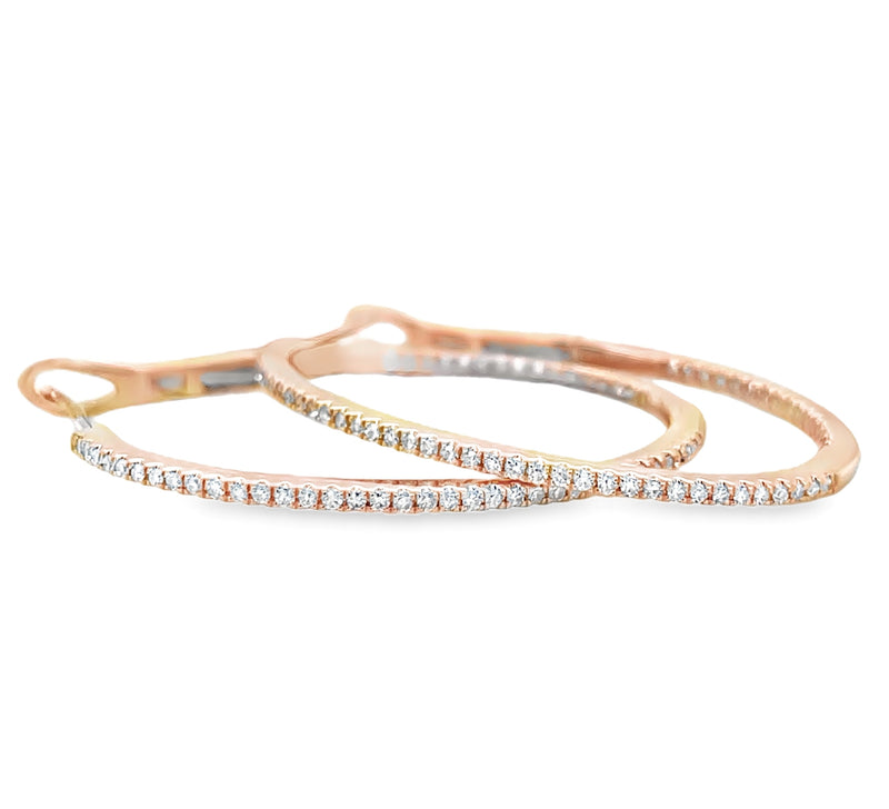14K ROSE GOLD DIAMOND EARRINGS  #150-00456