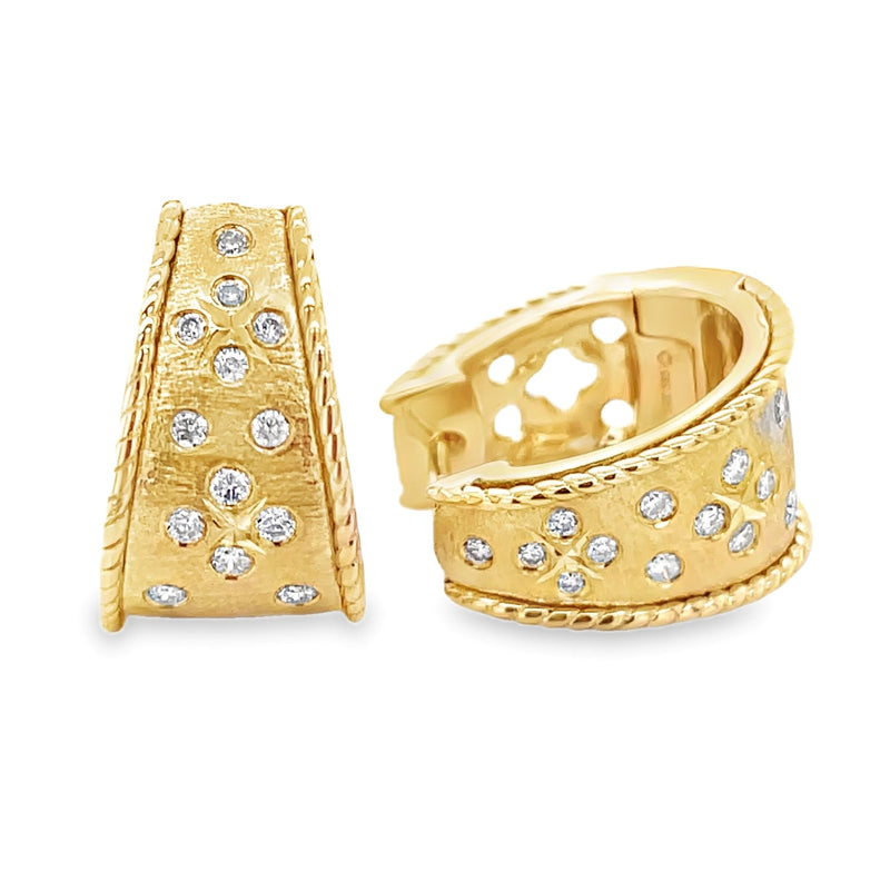 14K YELLOW GOLD DIAMOND EARRINGS  #150-00033