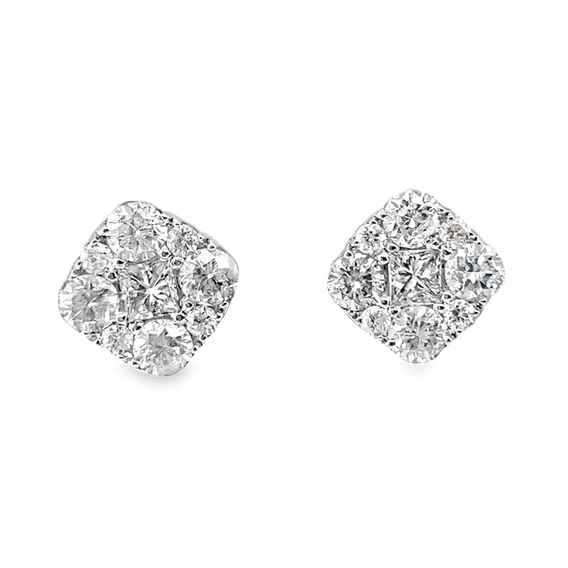 14K WHITE GOLD DIAMOND EARRINGS  #150-00477