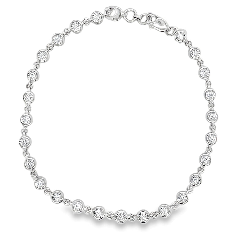 14K WHITE GOLD DIAMOND BRACELET  #170-00117