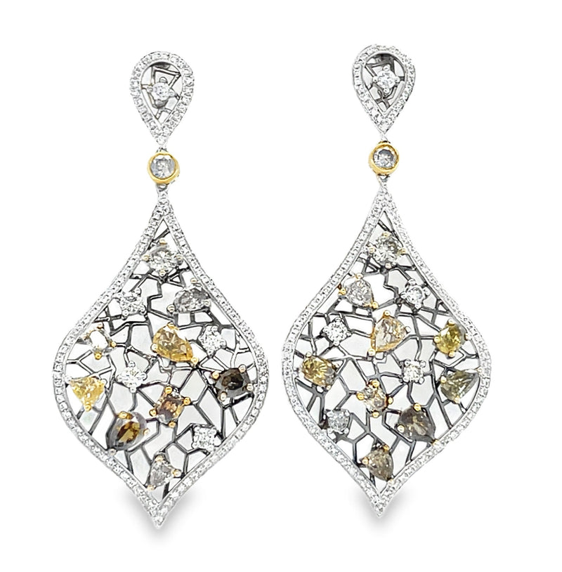 18K WHITE GOLD DIAMOND EARRINGS  #150-00474