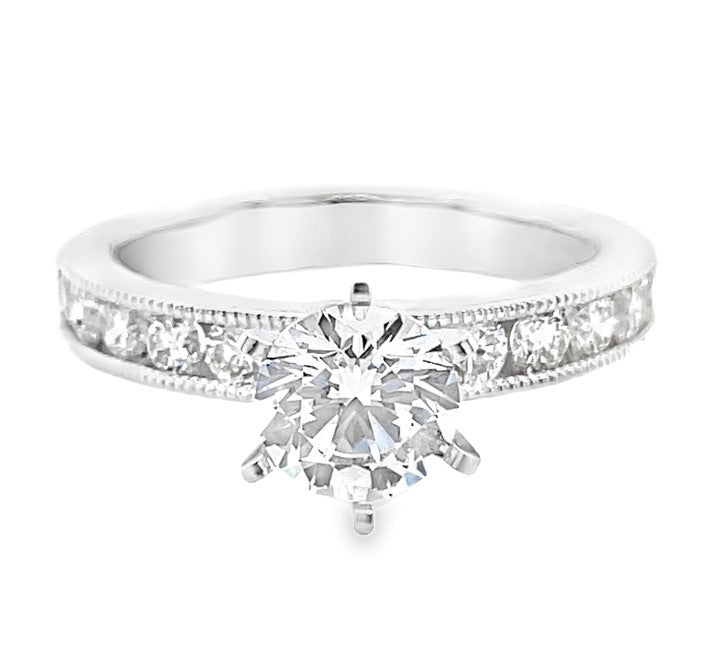 14K WHITE GOLD DIAMOND SEMI MOUNT  #140-00015