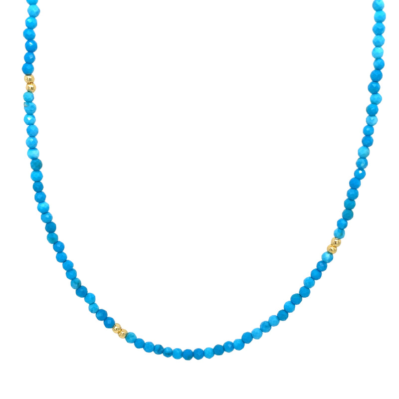 GOLD PLATED STERLING SILVER BEADED NECKLACE