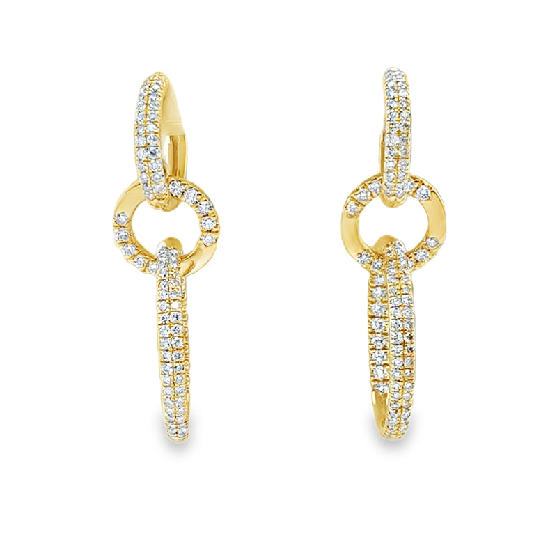 14K YELLOW GOLD DIAMOND EARRINGS  #150-00572