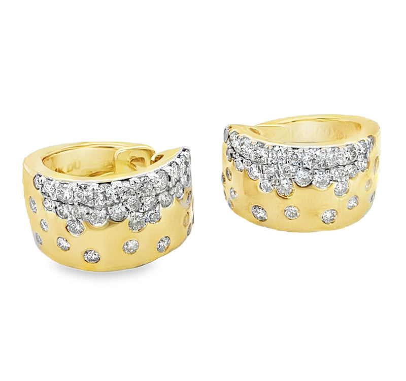 14K YELLOW GOLD DIAMOND EARRINGS  #150-00578