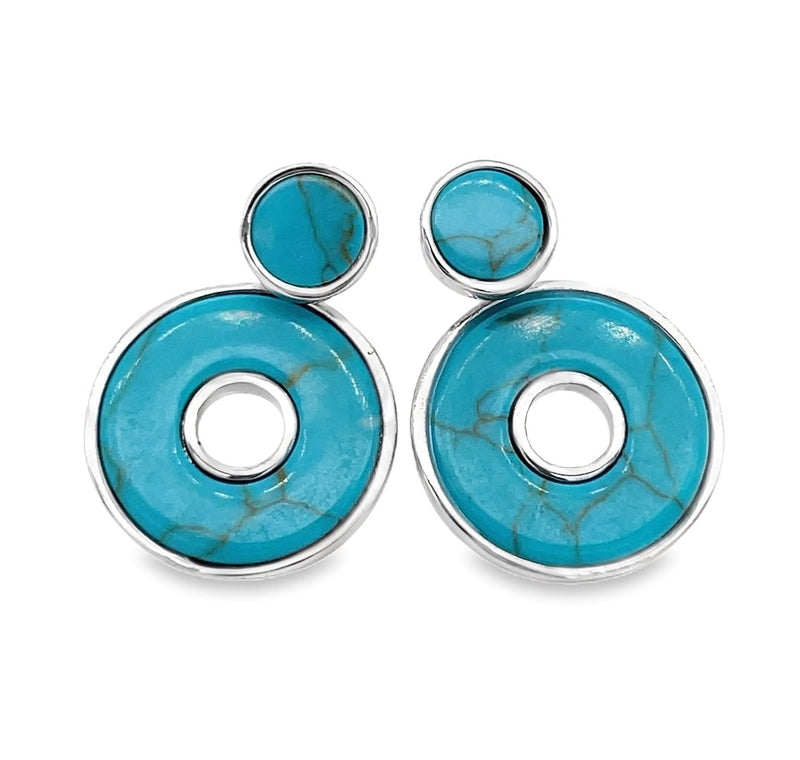 STERLING SILVER TURQUOISE EARRINGS  #210-00174