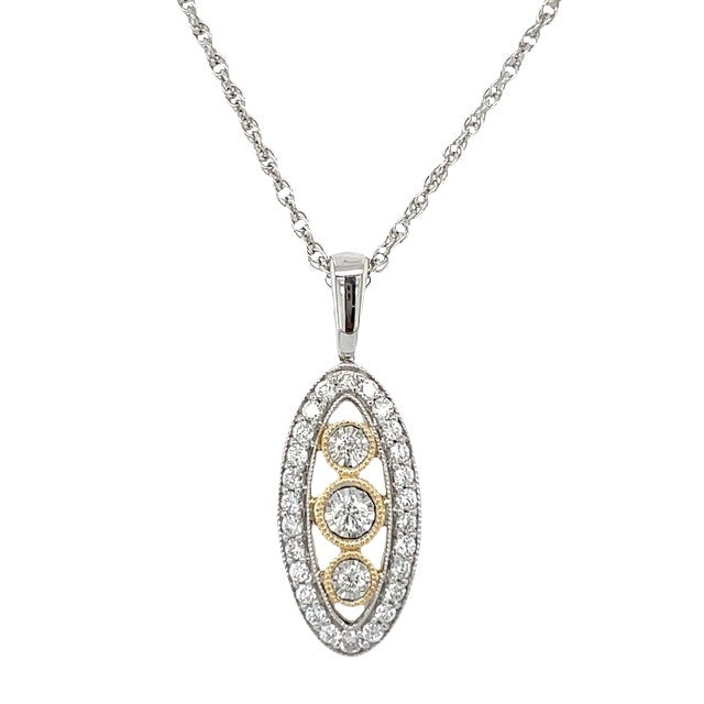 14K WHITE AND YELLOW GOLD DIAMOND NECKLACE