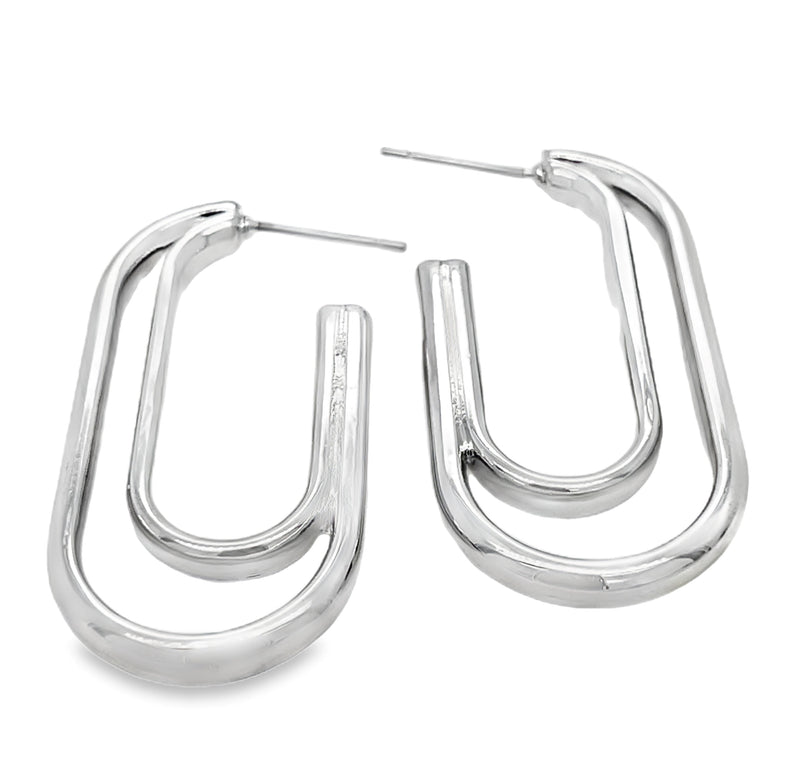 RHODIUM PLATED EARRINGS  #806-00583
