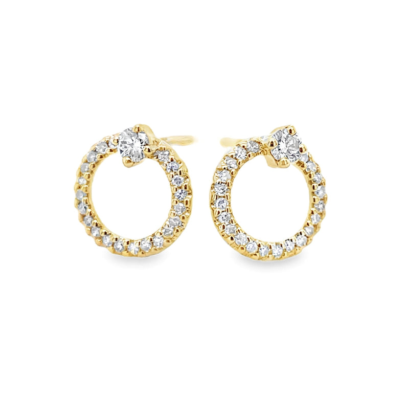 14K YELLOW GOLD DIAMOND EARRINGS   #150-00487