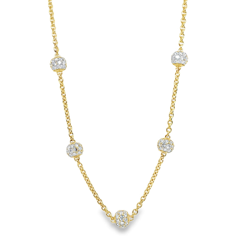 14K YELLOW GOLD DIAMOND NECKLACE  #165-00274