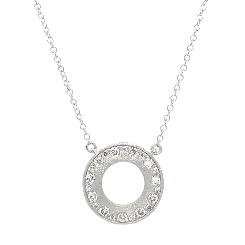 14K WHITE GOLD DIAMOND NECKLACE