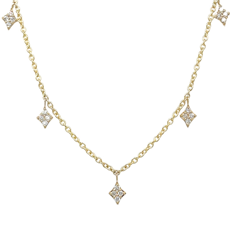 14K YELLOW GOLD DIAMOND NECKLACE  #165-00191