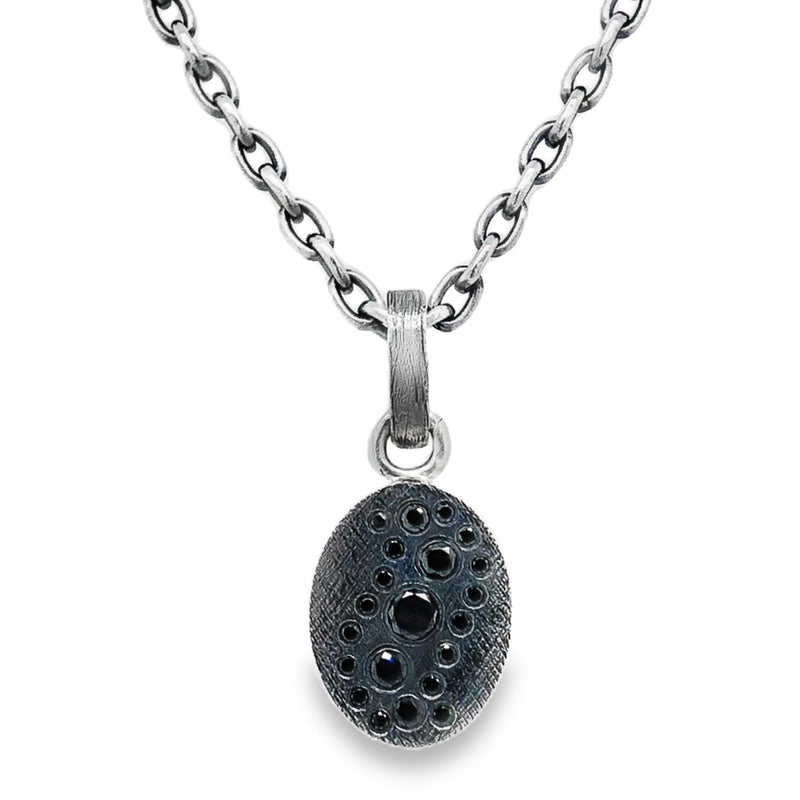 STERLING SILVER BLACK DIAMOND  NECKLACE  #165-00271