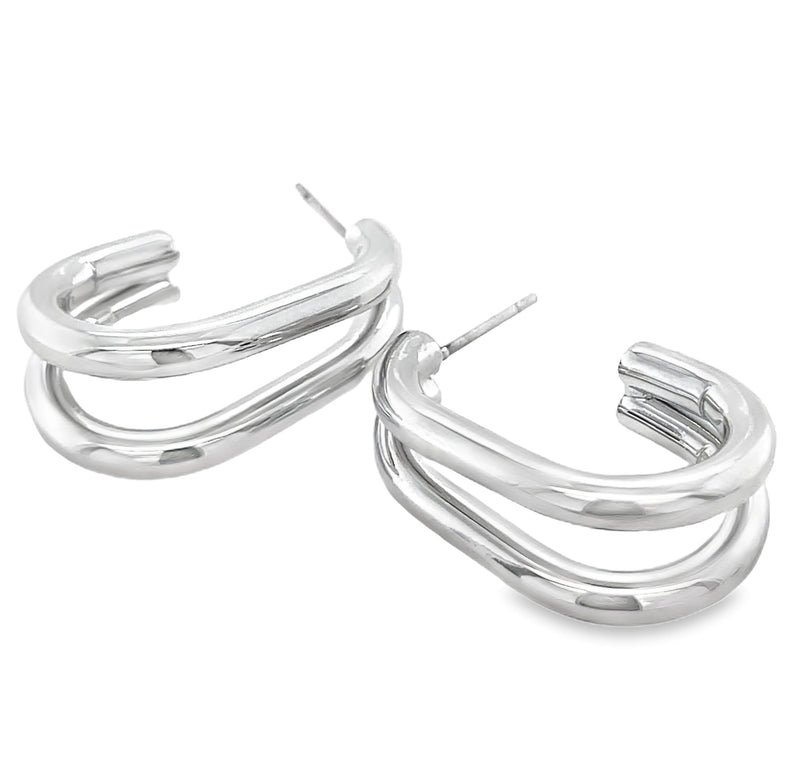 RHODIUM PLATED EARRINGS  #806-00445