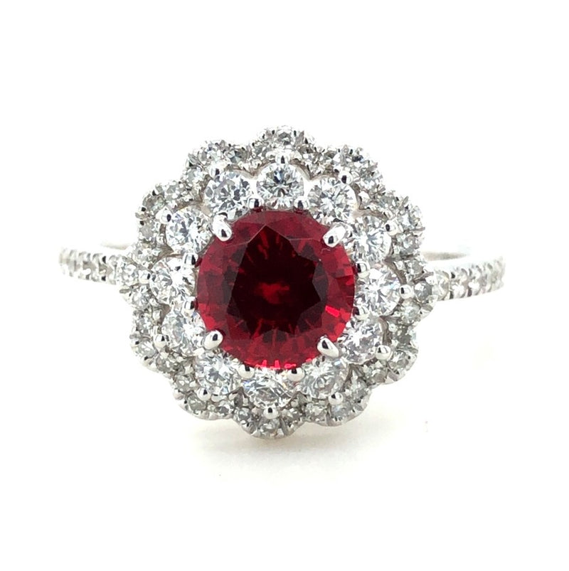 14K WHITE GOLD RUBY RING