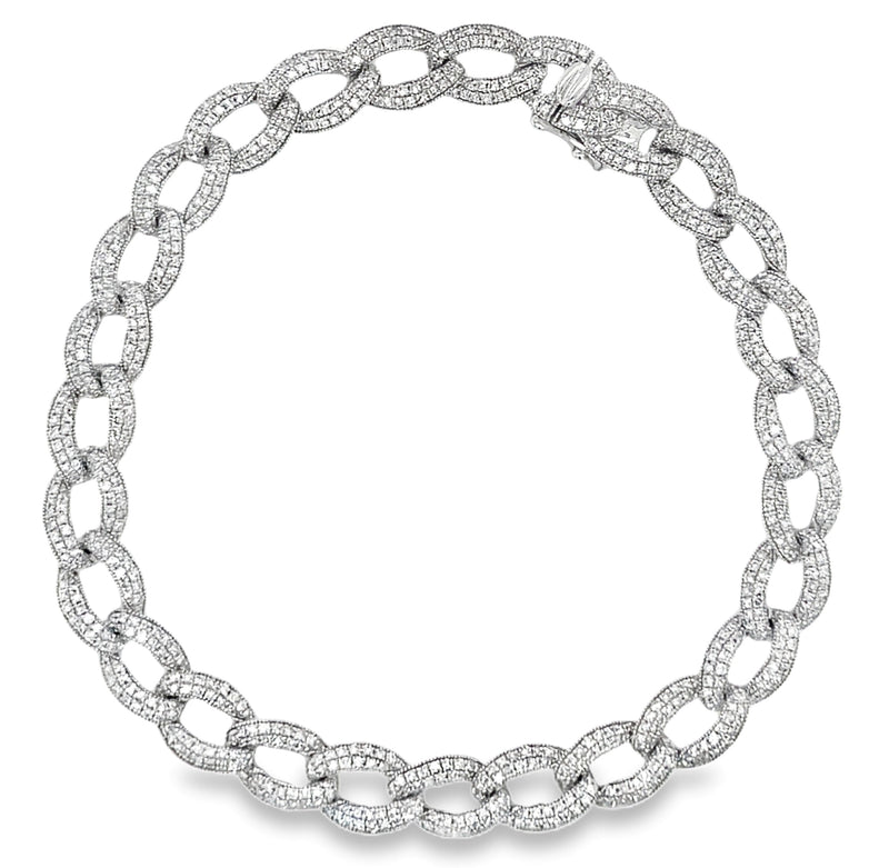 14K WHITE GOLD DIAMOND BRACELET  #170-00029