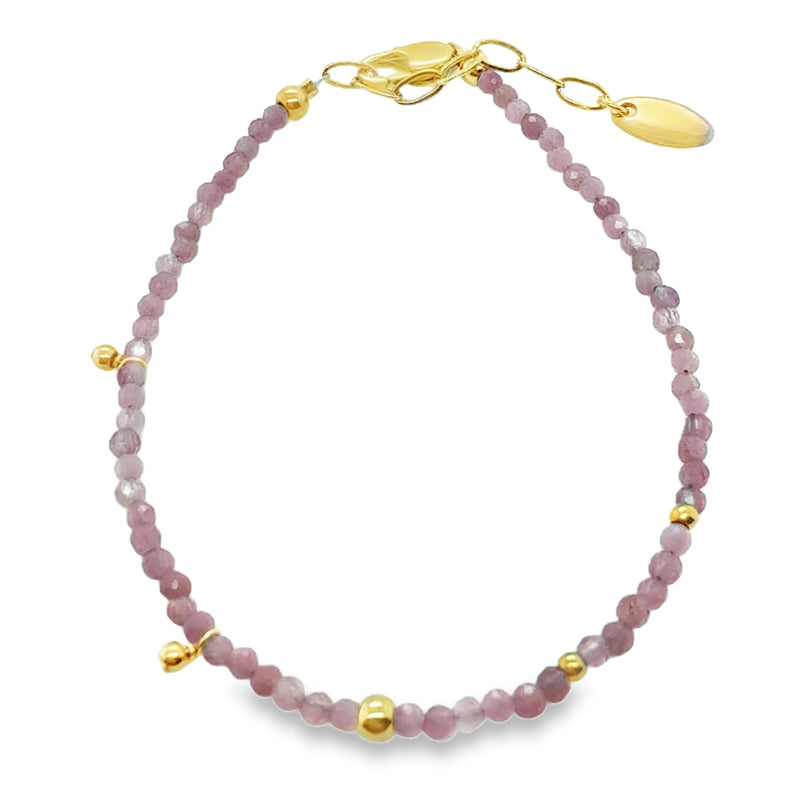 PINK TOURMALINE BEADED BRACELET  #807-00864