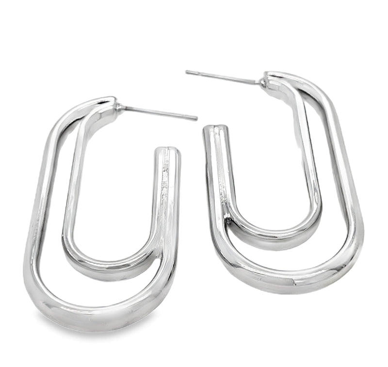 RHODIUM PLATED EARRINGS  #806-00582