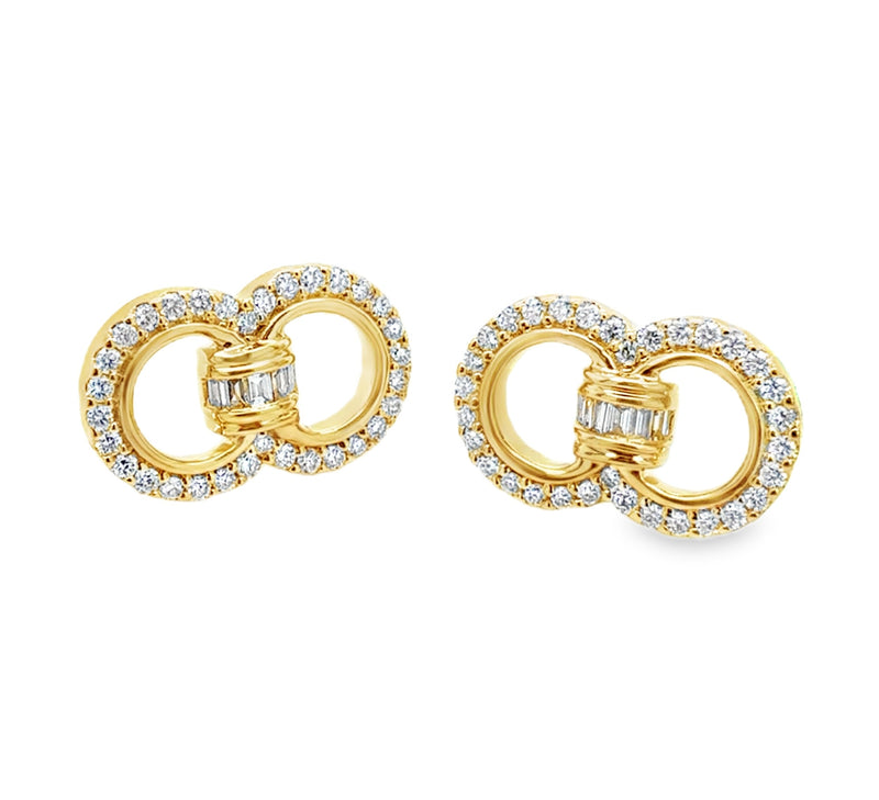 14K YELLOW GOLD DIAMOND EARRINGS  #150-00553