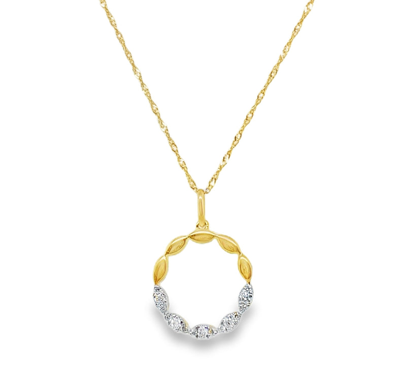 14K YELLOW GOLD DIAMOND NECKLACE  #165-00294