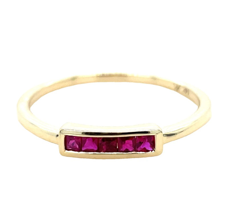 14K YELLOW GOLD RUBY RING