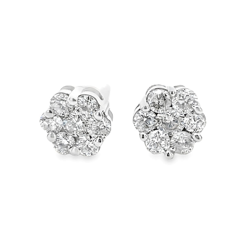 14K WHITE GOLD DIAMOND EARRINGS  #150-00237