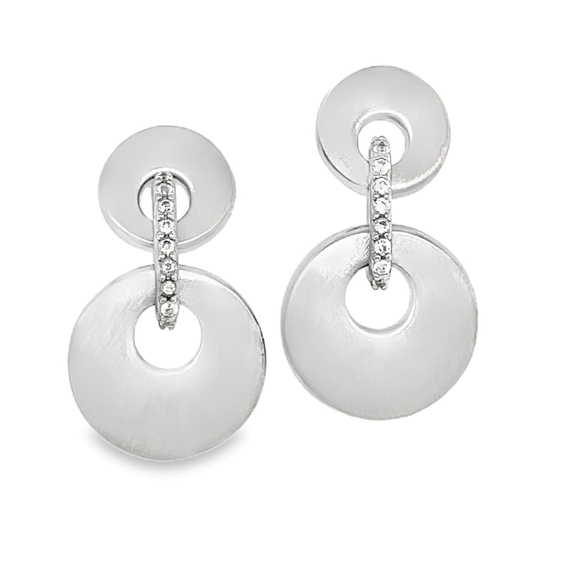 RHODIUM PLATED BRASS EARRINGS  #806-00028