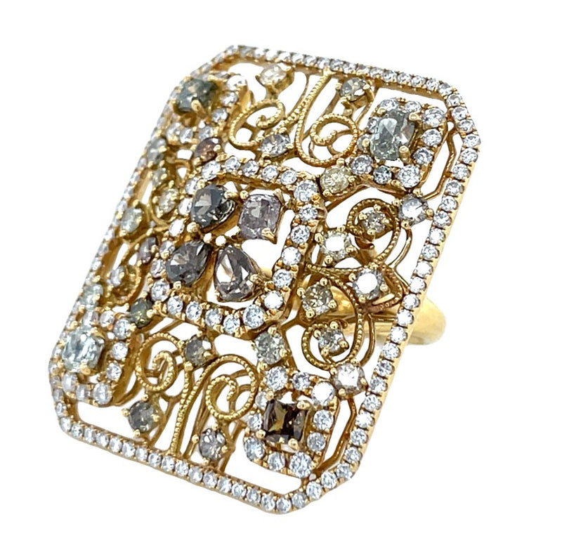 18K YELLOW GOLD RING #130-00252