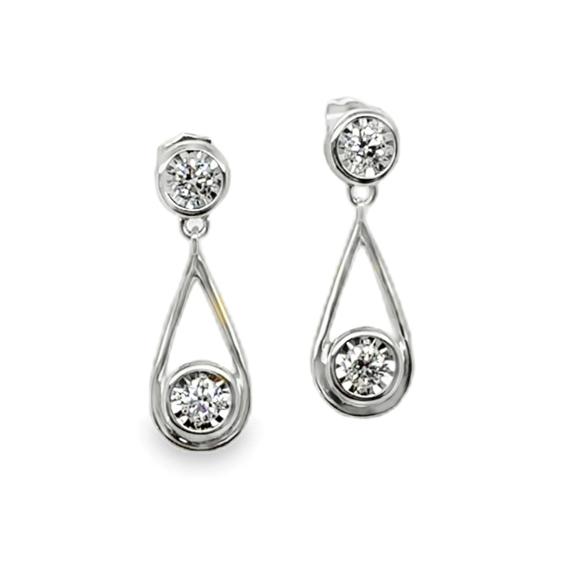 14K WHITE GOLD DIAMOND EARRINGS #150-00528