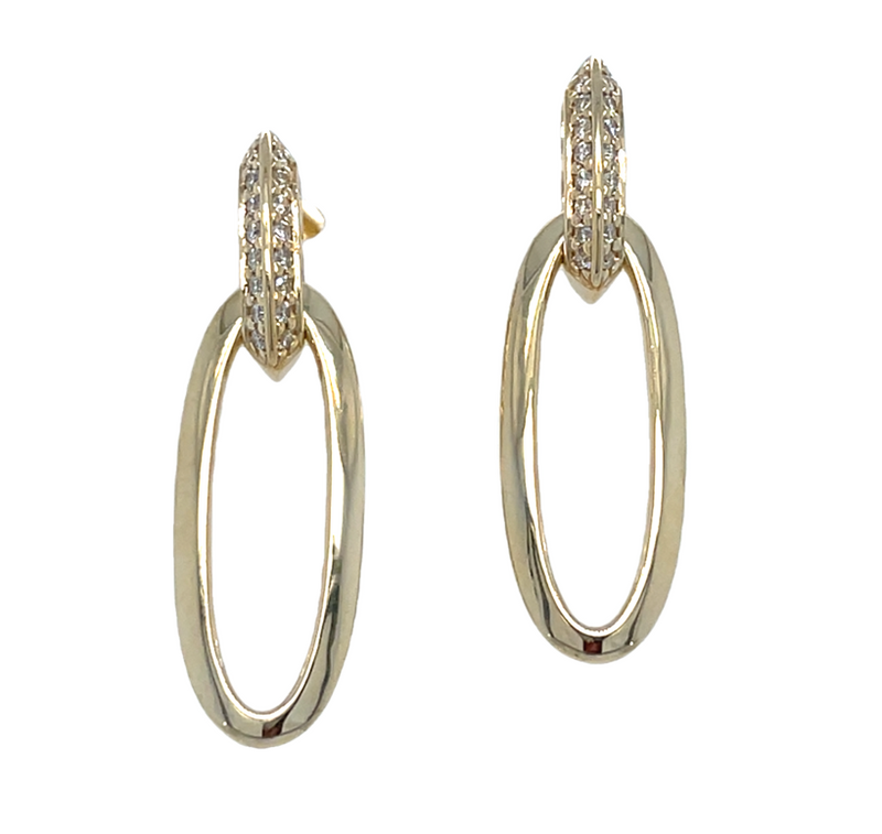 14K YELLOW GOLD DIAMOND EARRINGS