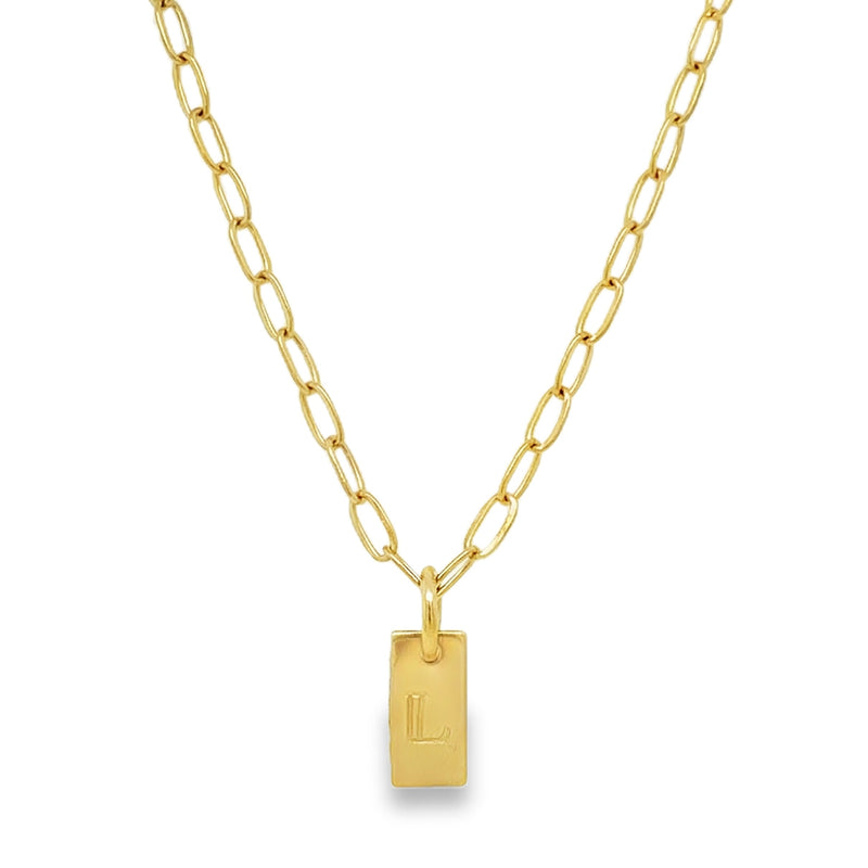 GOLD PLATED STAINLESS STEEL INITIAL NECKLACE  #805-00795