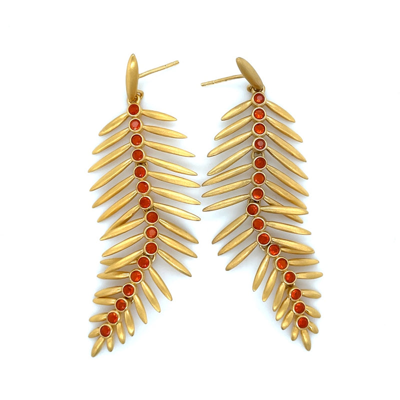 22K GOLD PLATE OVER BRASS FEATHER EARRINGS