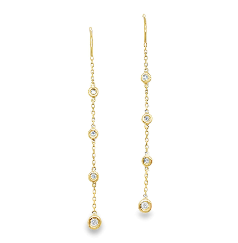 14K YELLOW GOLD DIAMOND EARRINGS  #150-00498