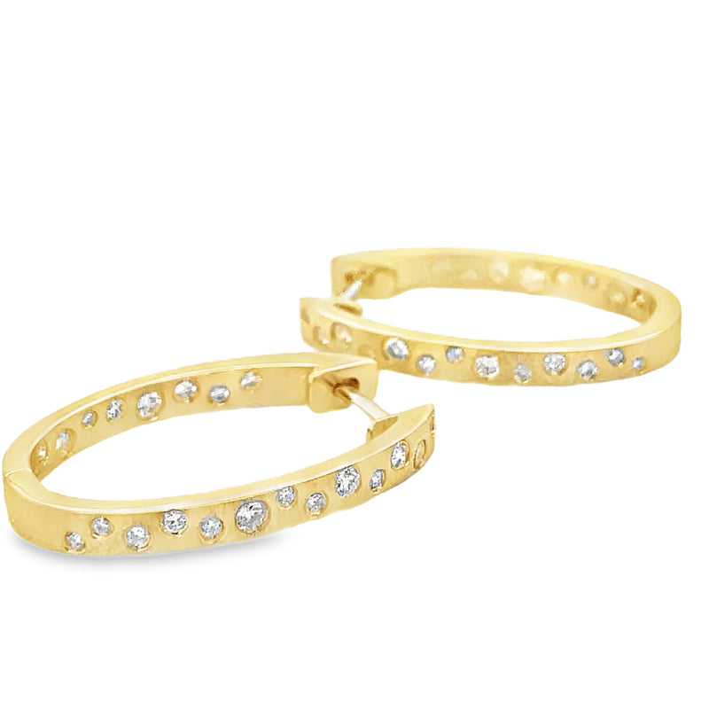 14K YELLOW GOLD DIAMOND EARRINGS  #150-00060