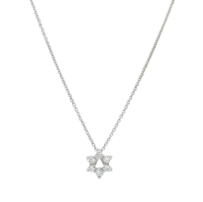 18K WHITE GOLD, STAR OF DAVID NECKLACE  #165-00276