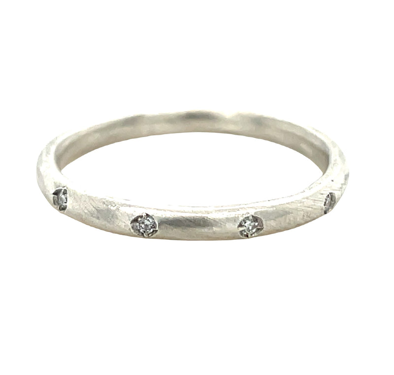 STERLING SILVER DIAMOND RING