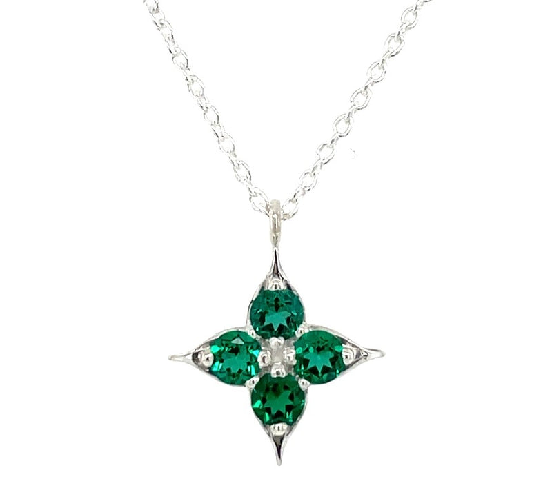 STERLING SILVER EMERALD NECKLACE