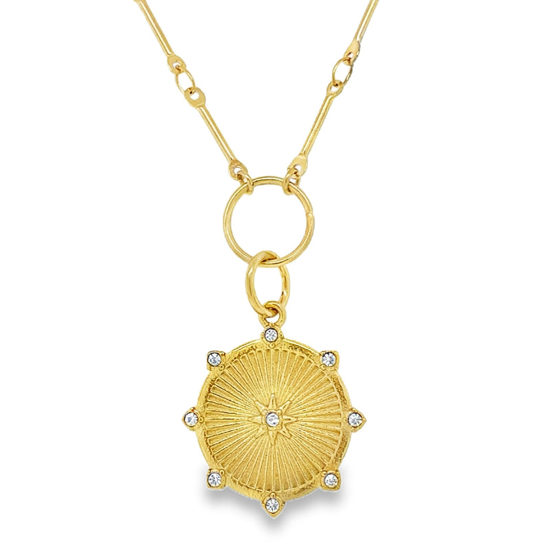 GOLD PLATED STAINLESS STEEL NECKLACE  #805-00882